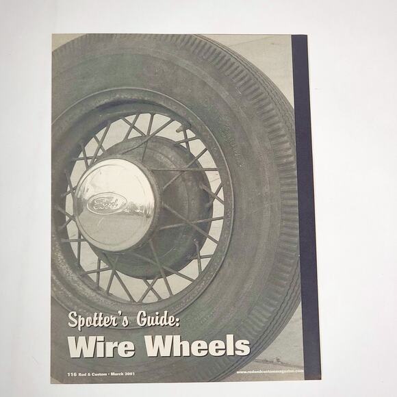 Spotter's Guide Wire Wheels Pictorial Print Ad 2001 Rod & Custom Magazine 8.5x11 - Picture 2 of 9